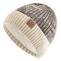 New Unisex Two-Tone Winter Hats Add Fur Lined Men And Women Fashion Warm Beanie Cap Casual Winter Knitted Hats Purest Peak
