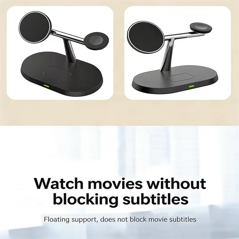 3 in 1 Magnetic Wireless Charger Stand for Magsafe iPhone 16/15/14/13/12 Apple Watch 8/7 & Airpods Pro Fast Charging Station Quick Pick Grocers