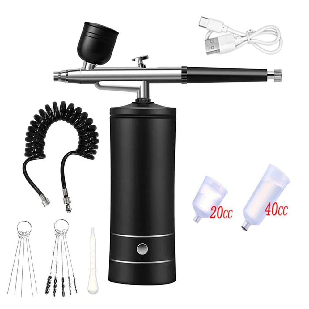 Airbrush Nail with Compressor Portable Air Brush with Compressor For Nails Art Cake Painting Craft Airbrush Nail Art Compressor Econic Blanks