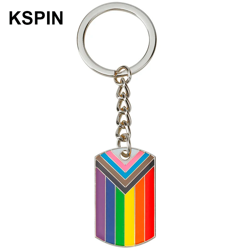 Progress Transgender Rainbow Pansexual pride Genderqueer pride Asexual Metal Key Ring Key Chain For Women Jewelry Quick Pick Grocers