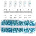 12Grids SS6-SS30 Mixed Nail Rhinestones Shiny Clear/Gold/Pink/Blue Diamond Flat-back Nail Gems Glass Stones Nails Decoration Econic Blanks