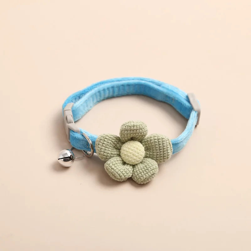 1Pc Cat Collar with Cute Flower  Adjustable Buckle Cat Collar Bell Collar Cat  Small Pet Supplies  Kitten Collar  Small Dog Acce Econic Blanks