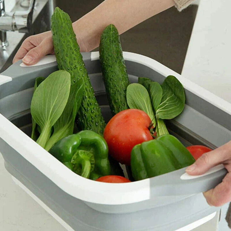 Household Folding Wash Basin Portable Sink Foot Bucket Washbasin Plastic Foldable Basin Travel Outdoor Camp Basins Quick Pick Grocers