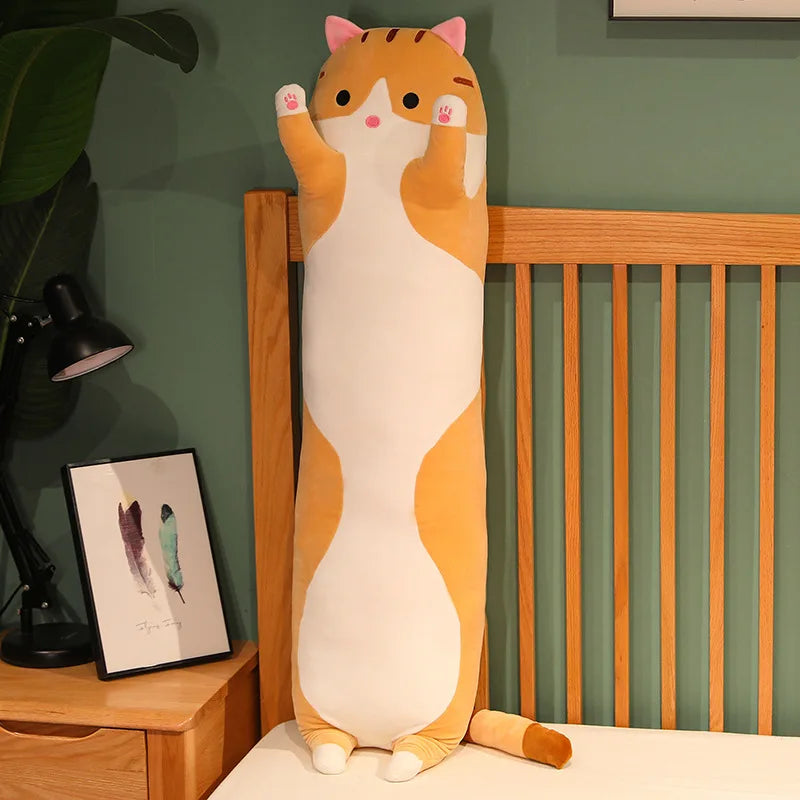 50/70/90/110/130cm Funny Joy Cute Soft Long Cat Plush Toys Pause Office Nap Pillow Bed Sleep Home Decor Doll for Kids Girl Gift Econic Blanks
