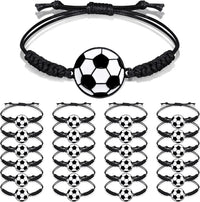10-20Pcs Soccer Kids Bracelets Adjustable Charm Football Bracelet Sports Woven Cord Bracelets for Soccer Player Quick Pick Grocers