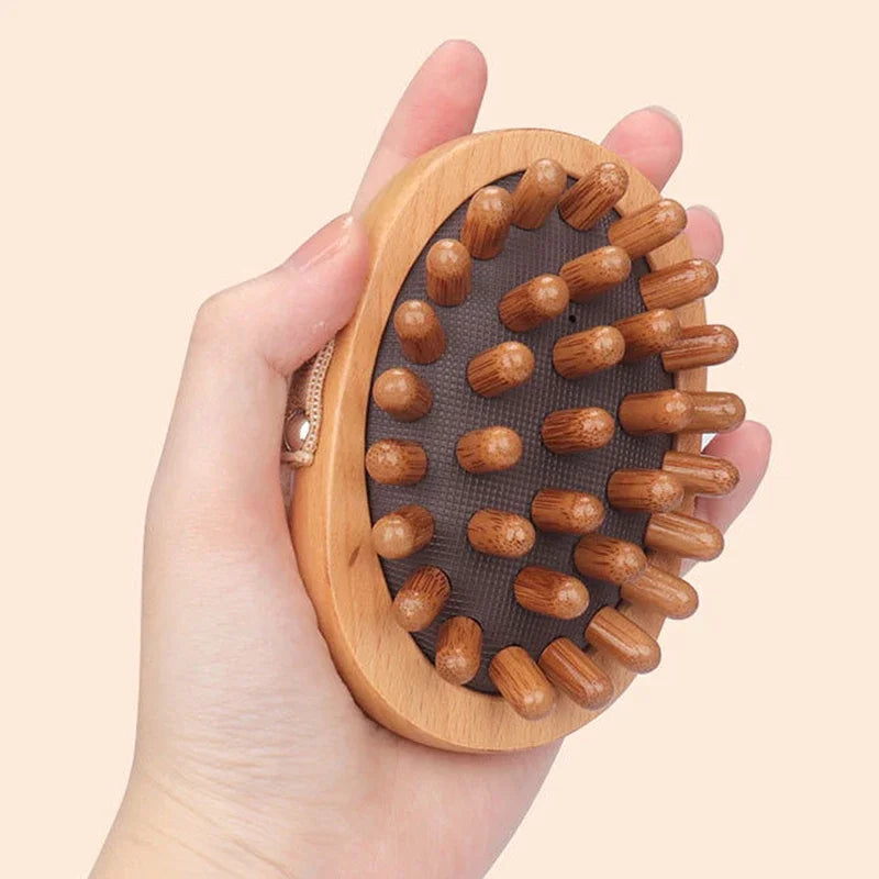 Body Anti Cellulite Brush Soothing Wooden Essential Oil Spa Air Cushion Massage Hair Comb Scalp Massage Brush Body Massager Quick Pick Grocers