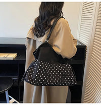 Brand Women's Shoulder Bag Y2k Fashion Sweet Polka Dot Handbag Korean Casual Versatile Leopard Print Brown Frosted Tote Bags Quick Pick Grocers
