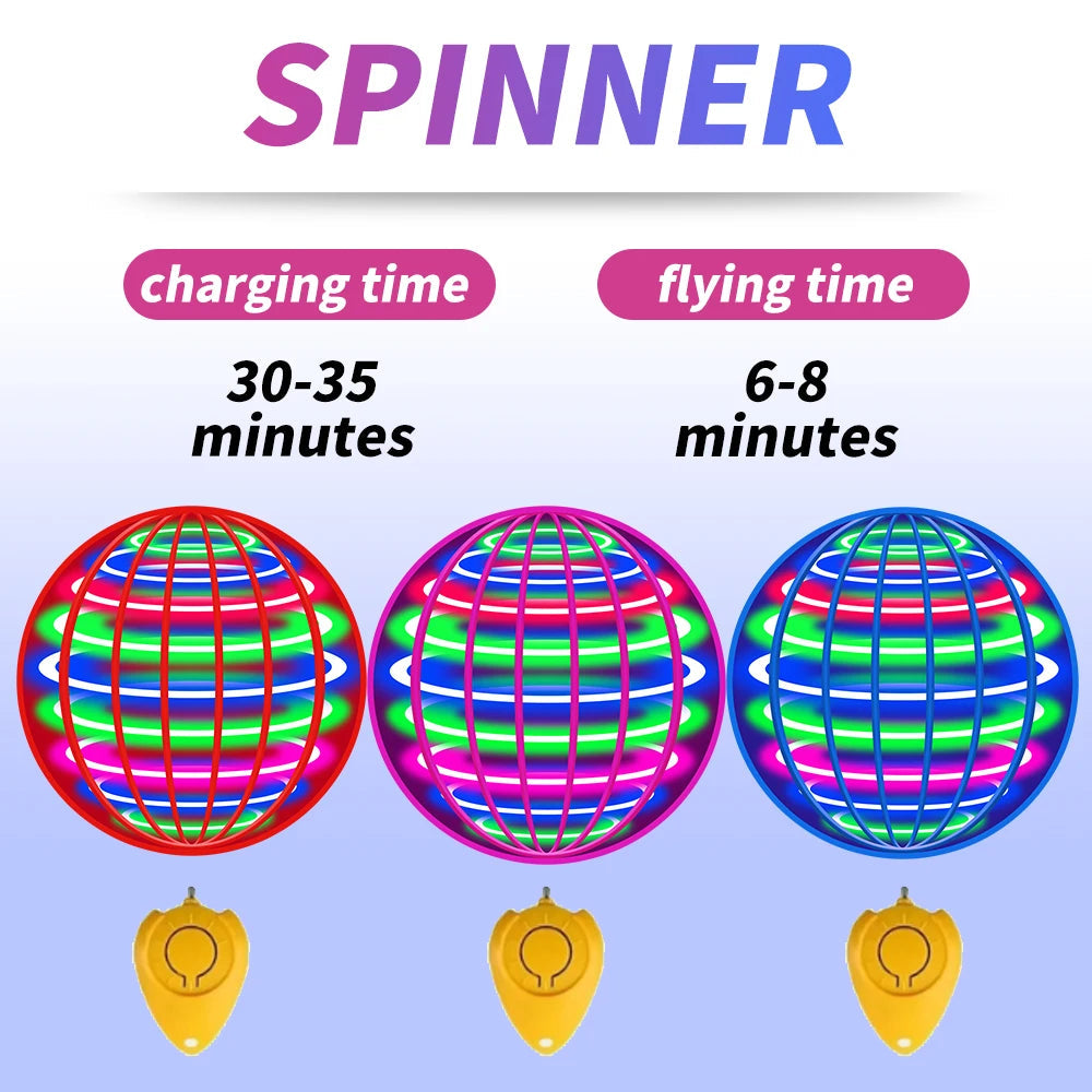 Flying ball, automatic spinning ball, LED dazzling lights, floating magic, fan, UFO flying machine, toy, gift, game, sports ball Quick Pick Grocers