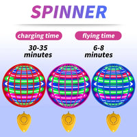 Flying ball, automatic spinning ball, LED dazzling lights, floating magic, fan, UFO flying machine, toy, gift, game, sports ball Quick Pick Grocers