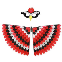 Bird Cosplay Costume Stage Performance Owl Peacock Wings Bird Felt Cape with Mask for Girls Boys Halloween Party Cloak Quick Pick Grocers