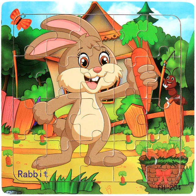 New 20 Piece Wooden 3d Puzzle Cartoon Animal Vehicle Jigsaw Puzzle Montessori Educational Toys For Kids 3-6 Years Old Quick Pick Grocers