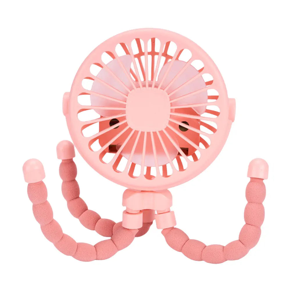 Baby Stroller Fan with Flexible Tripod Portable Handheld Fan USB Charging Mini Desk Cooling Fan 500mAh for Baby Stroller Student Quick Pick Grocers