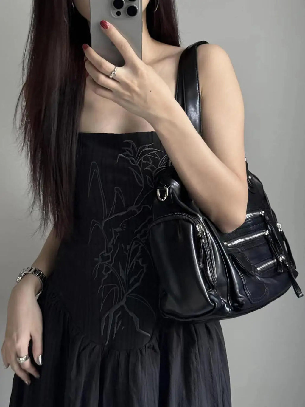 JIAERDI Vintage Black Shoulder Bags Purse Women High Street Pocket Chic Y2k Handbag Female Harajuku Casual Crossbody Bags 2025 Quick Pick Grocers
