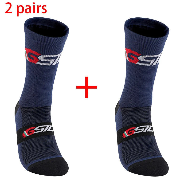 2pairs 2023 New Cycling Socks Bike Nurse Compression Road Bike Running Mtb Knee-high White Sports Funny Brand Black Quick Pick Grocers