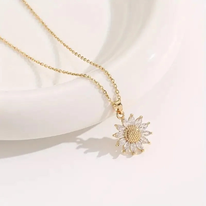 Sunflower Necklace With Gift Box For Girlfriend Women I Love You Perfect for Mother's Day, Birthdays, Valentines, Weddings Quick Pick Grocers