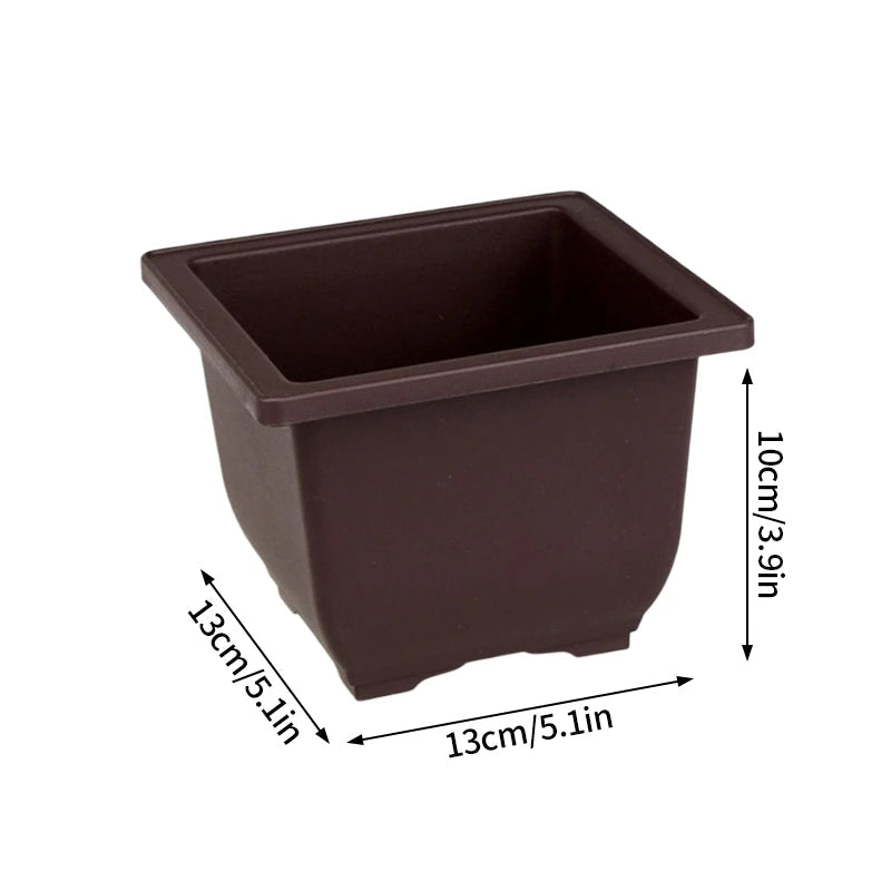 Rectangular Flowerpots Plastic Bonsai Plants Pot Square for Flower Balcony Garden Yard Landscape Bonsai Pot Trays Home Decor Quick Pick Grocers