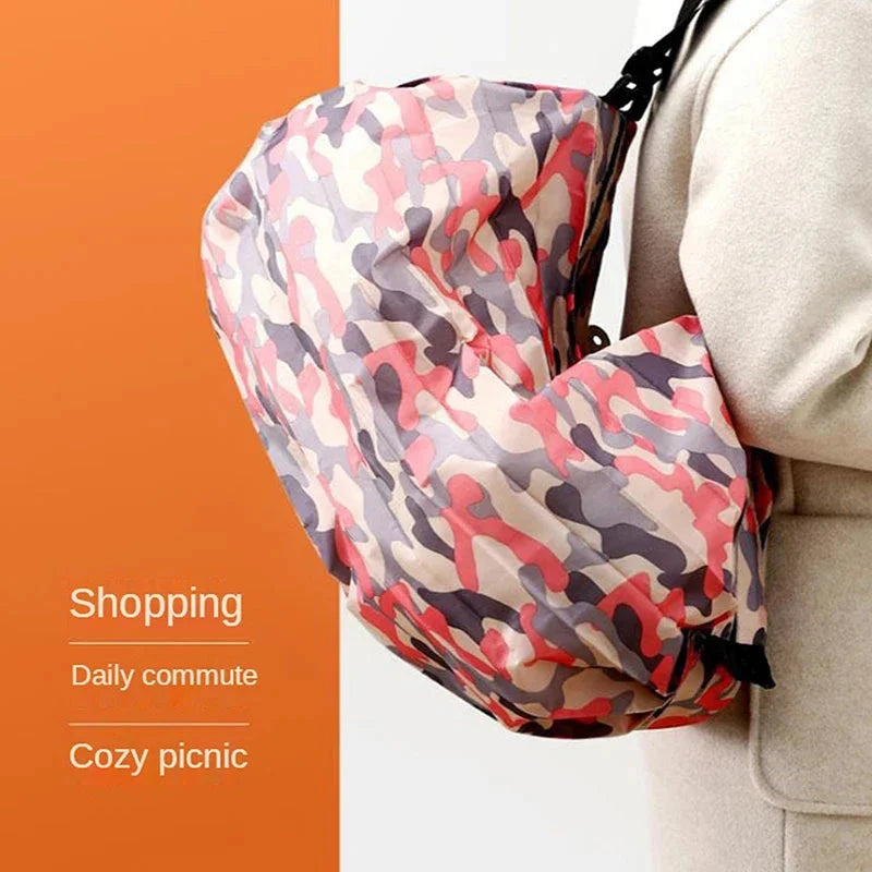 1pc Shopping Bags Foldable Storage Bag With Handle Portable Travel Camouflage Handbags Large Capacity Shopping Bag Econic Blanks