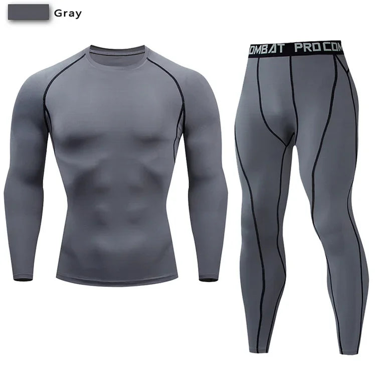2pcs Men's Compression Sportswear Suit Elastic Training Yoga Sets Workout Jogging Fitness Clothing Tracksuit Pants Sporting Quick Pick Grocers