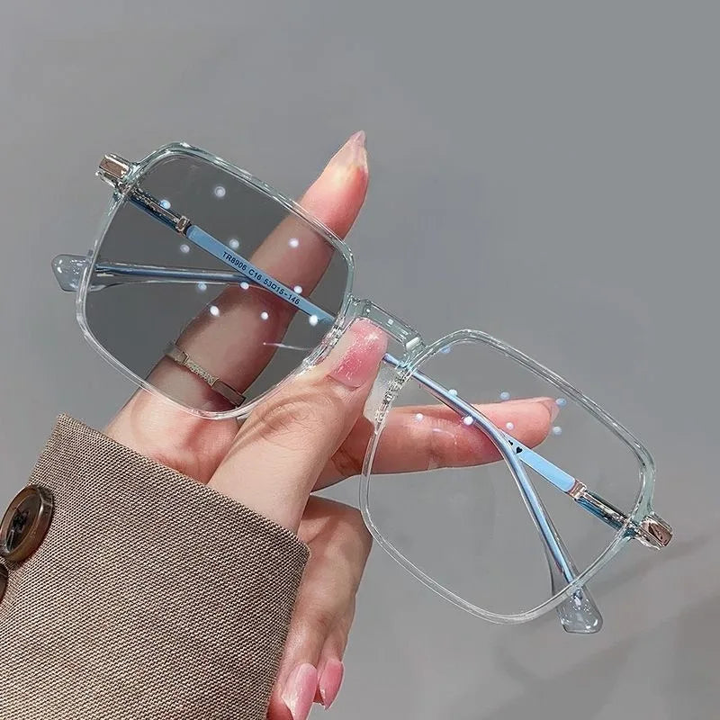 Photochromic Anti Radiation Glasses Metal Eyeglass For Woman Men Quick Pick Grocers