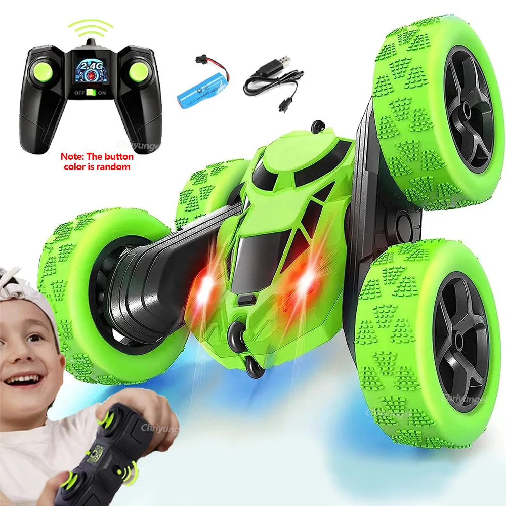 Rc Stunt Car Kids Double Sided Flip Remote Control Cars 2.4G High Speed 360° Rotation Drift Auto Toys Gifts for Boy Girl Econic Blanks