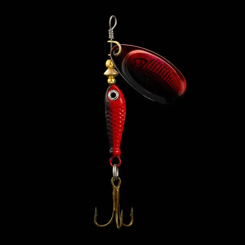Rotating Metal Spinner Fishing Lures 9.1g 7cm Rotating Sequin Artificial Hard Baits Crap Bass Pike Treble Hook Fishing Tackle Econic Blanks