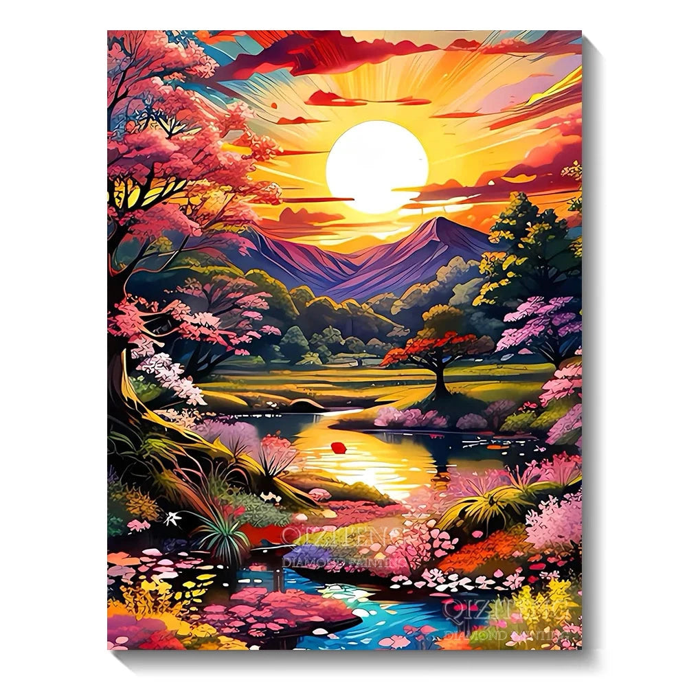 5D Diamond Art Painting Aurora Landscape Mosaic Embroidery Cross Stitch Kit Full Round Rhinestone Diy Wall Home Decor Gift Econic Blanks