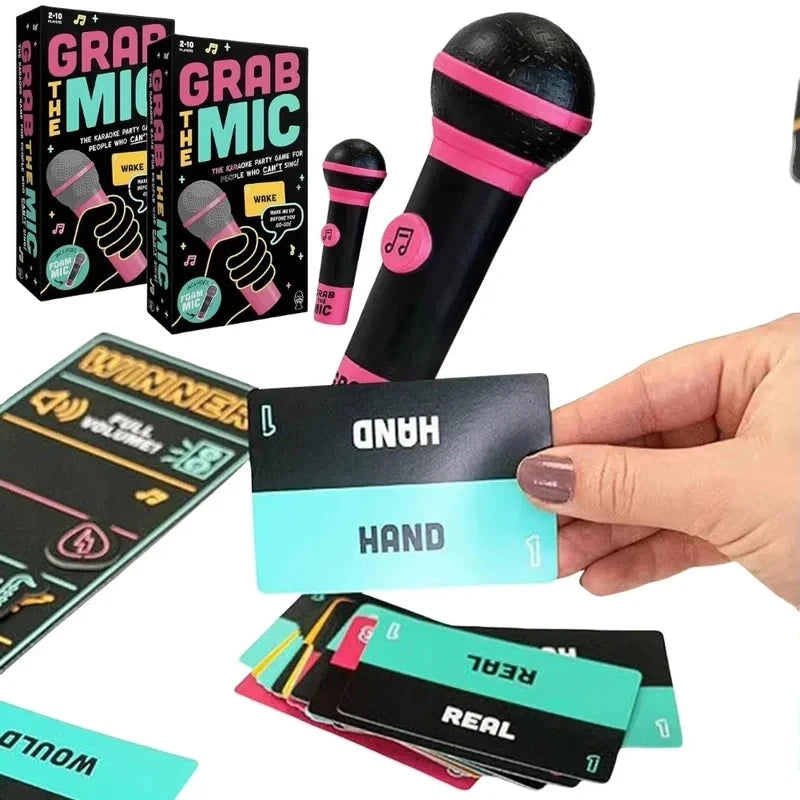 Lucky Egg Official Grab The Mic Family Karaoke Board Game 2-10 Players Game For Hilarious Game Nights Birthday Party Kids Gift Econic Blanks