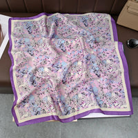 2025 Silk Shawl Print Headscarf Cat Hair Wrap Neckerchief Female Satin Square Scarf For Women Headband Foulard Hijab Bandana Quick Pick Grocers