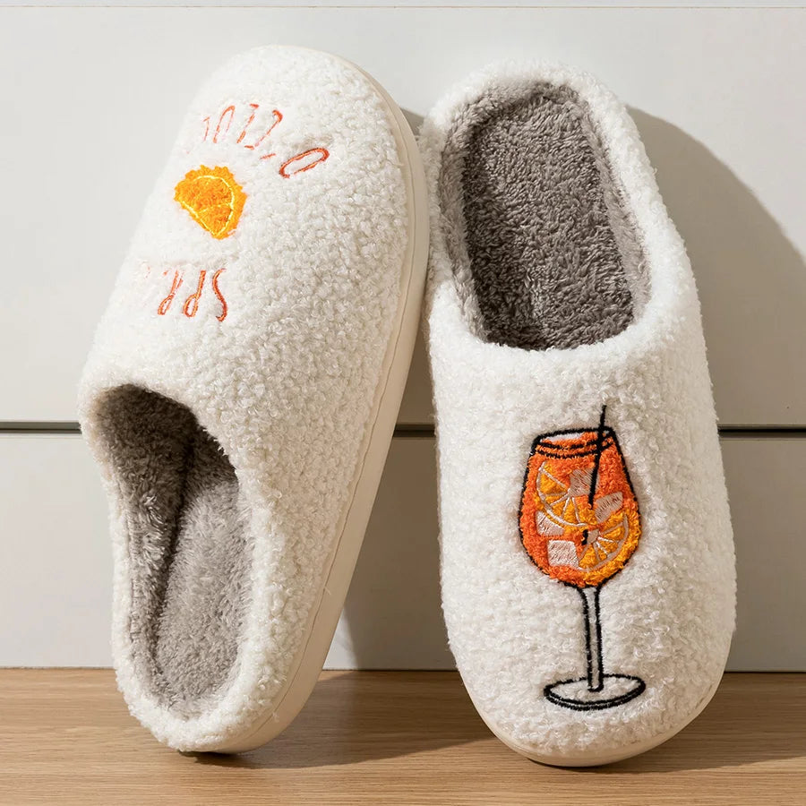 Aperol Spritz Women's Slippers Spritz O'Clock | Cozy Comfy Fluffy Slippers Party Bridal Shower Girl Mom Daughter Gift Purest Peak