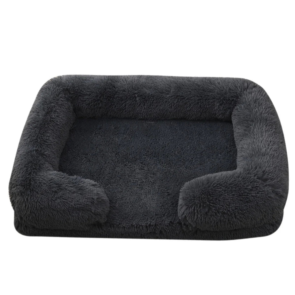 Square Dog Bed Plush Pet Bed Winter Thickened Pad House for Dogs Bed Cat Sofa for Flyffy Dogs Sleeping Bed Sofa Removable Mat Quick Pick Grocers