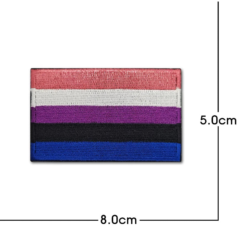 Rainbow Flag Embroidered Patch Pride Gay LGBT Tactical Applique for Clothes Hat Military Emblem with Hook and Loop Quick Pick Grocers