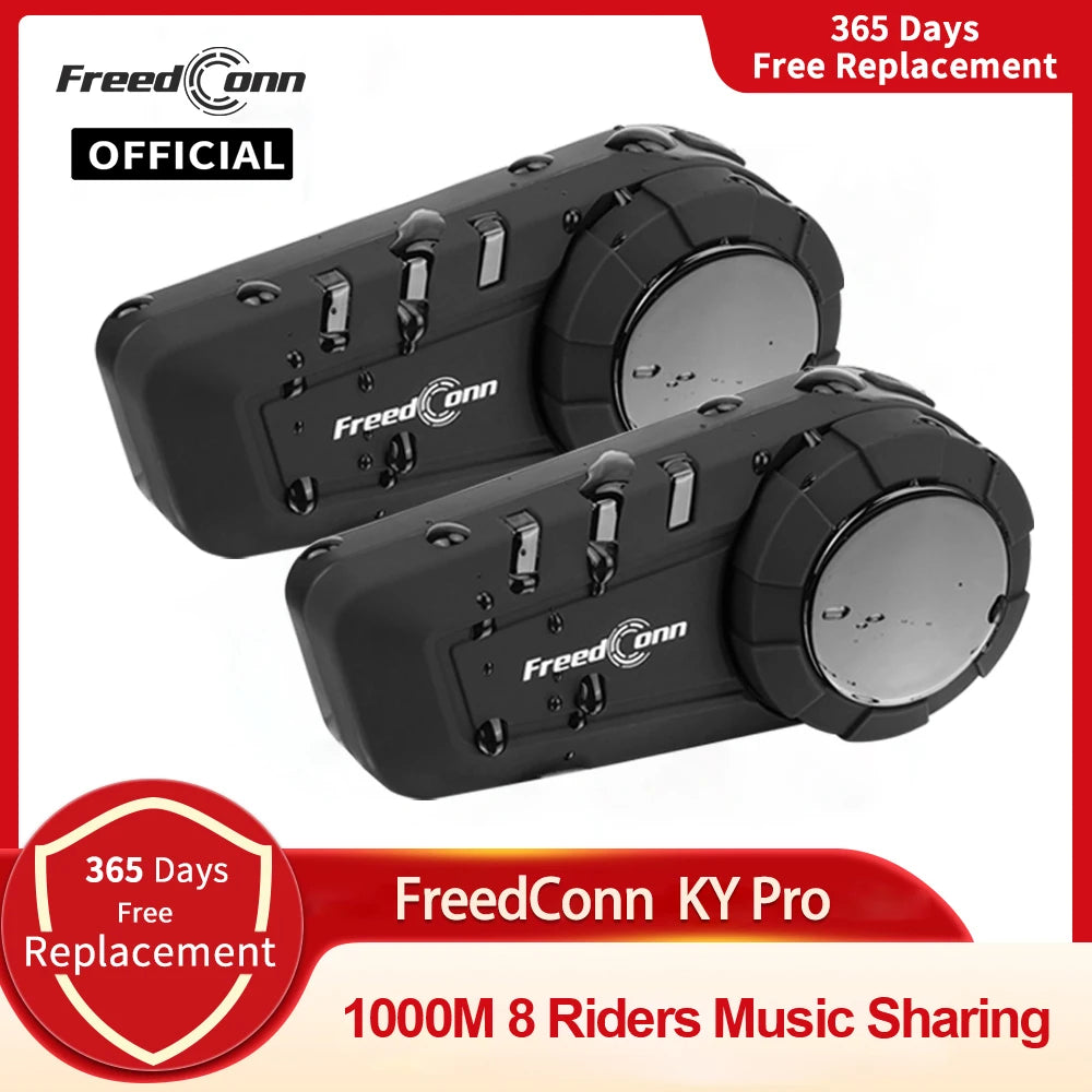 Freedconn KY Pro Motorcycle Intercom Bluetooth helmet Headset Motorbike 6 Riders 1000M Moto Group Waterproof Interphone Quick Pick Grocers