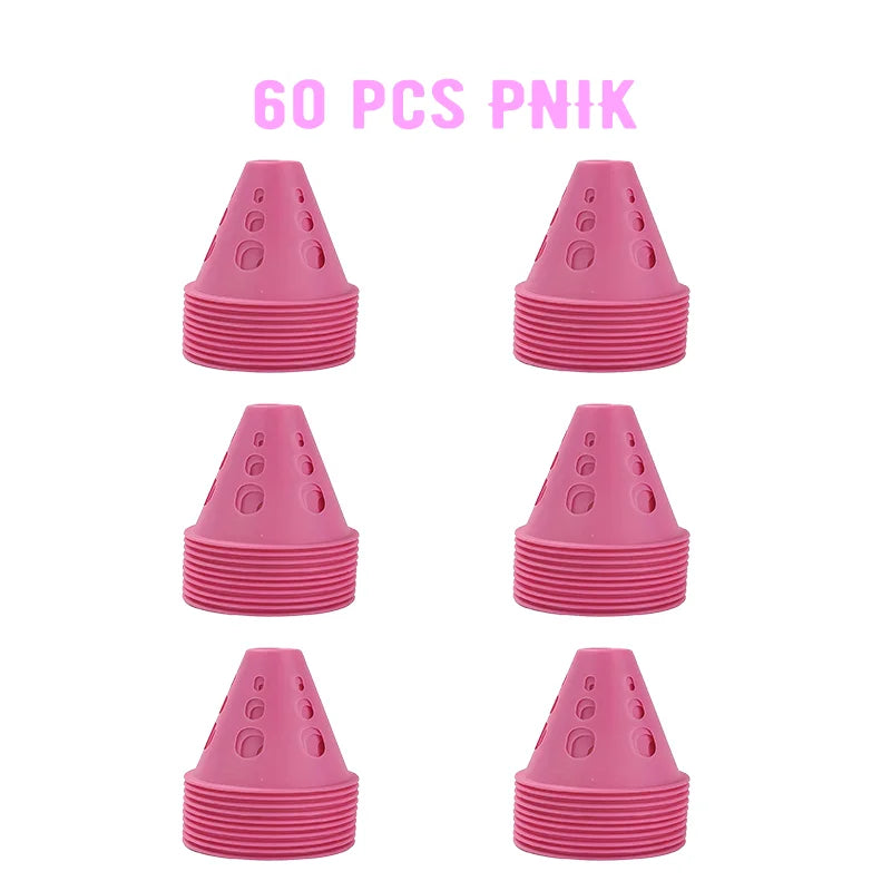 20/40/60 PCS Colorful Windproof Skate Marker Cones Roller Football Marking Cup Soccer Training Equipment Quick Pick Grocers