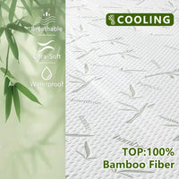 1p Cooling Bamboo Fiber Fitted Sheet, Breathable Mattress Protector Cover  with Deep Pocket for Summer Quick Pick Grocers