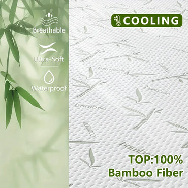 1p Cooling Bamboo Fiber Fitted Sheet, Breathable Mattress Protector Cover  with Deep Pocket for Summer Quick Pick Grocers