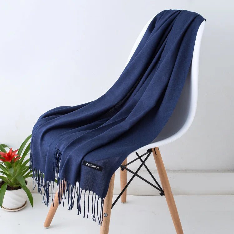 Fashion Solid Scarf Women Cashmere Soft Winter Warm Scarves Hijab Female Long Headband Shawl Wraps Bandana Foulard 2022 Echarpe Quick Pick Grocers