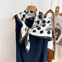 90*90Cm Square Scarf Twill Silk Feeling Women Head Shawls and Wraps Luxury Hair Tree Print Neck Scarves Hijab Bandana Pashmina Quick Pick Grocers