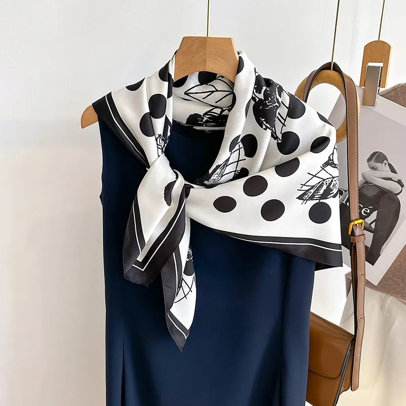 90*90Cm Square Scarf Twill Silk Feeling Women Head Shawls and Wraps Luxury Hair Tree Print Neck Scarves Hijab Bandana Pashmina Quick Pick Grocers
