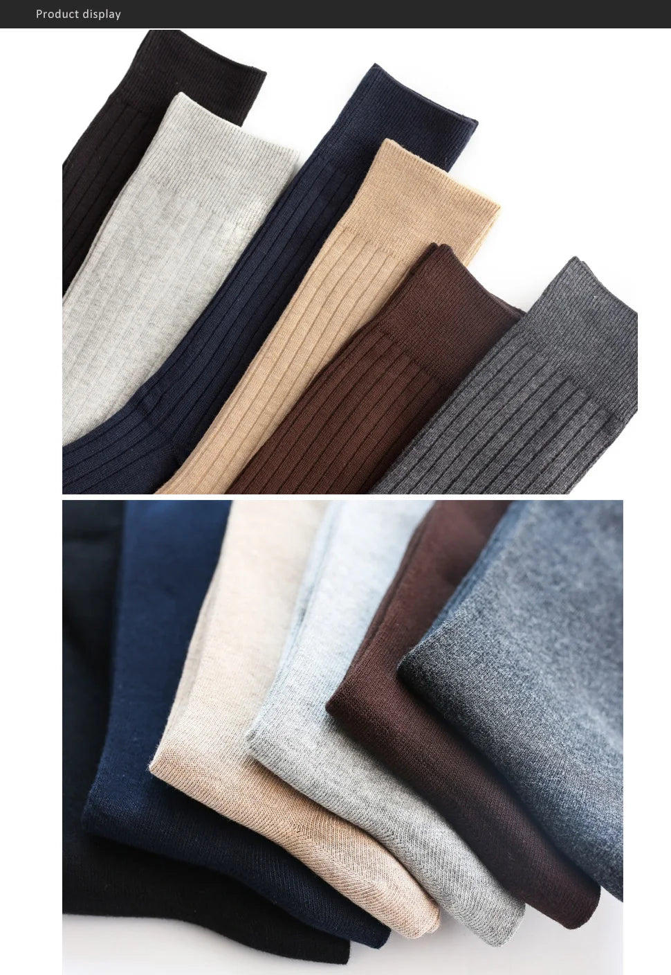 Man Long Socks Plus Combed Cotton Striped Business Breathable,Deodorant Party Dress Large Size Formal Socks Gentleman EU45-50 Quick Pick Grocers