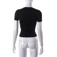 2024 Spring New Short Sleeve T-Shirt Women Solid Simple Casual Soft All-Match Hot Basic Crop Tops Tees Summer Fashion Quick Pick Grocers