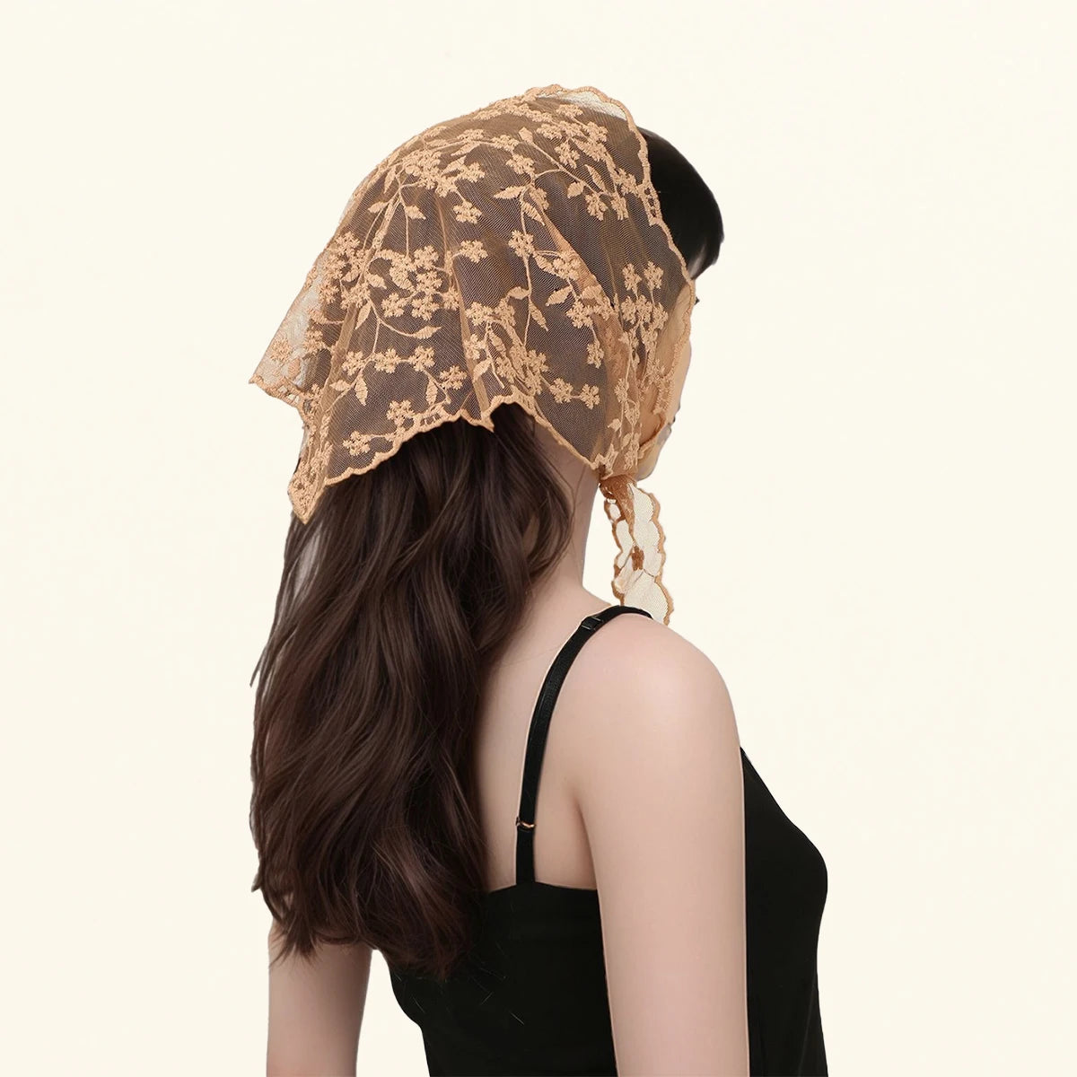 Elegant Lace Scarf Hollow Out Embroidery Foulard Bandana Solid Color Triangular Scarf Thin Vintage HandkerChiefs for Hair Woman Quick Pick Grocers