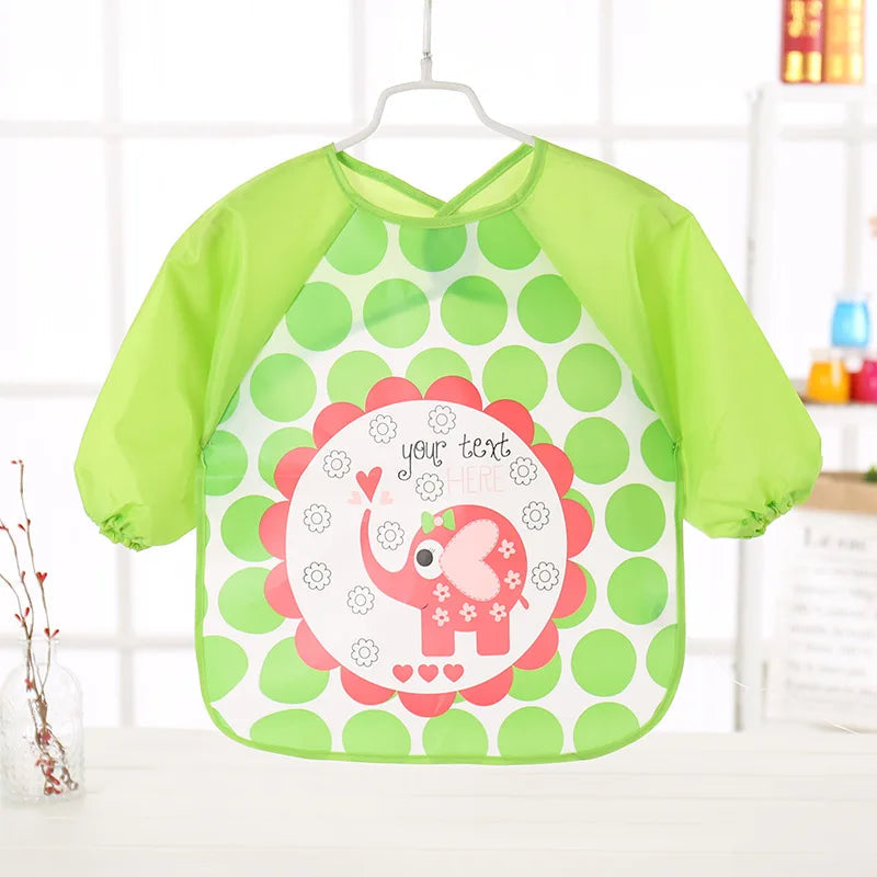 Waterproof EVA Full Sleeve Baby Bibs Children Apron Long Sleeve Feeding Smock Kids Eating Breastplate Infant Scarf Clothing Quick Pick Grocers
