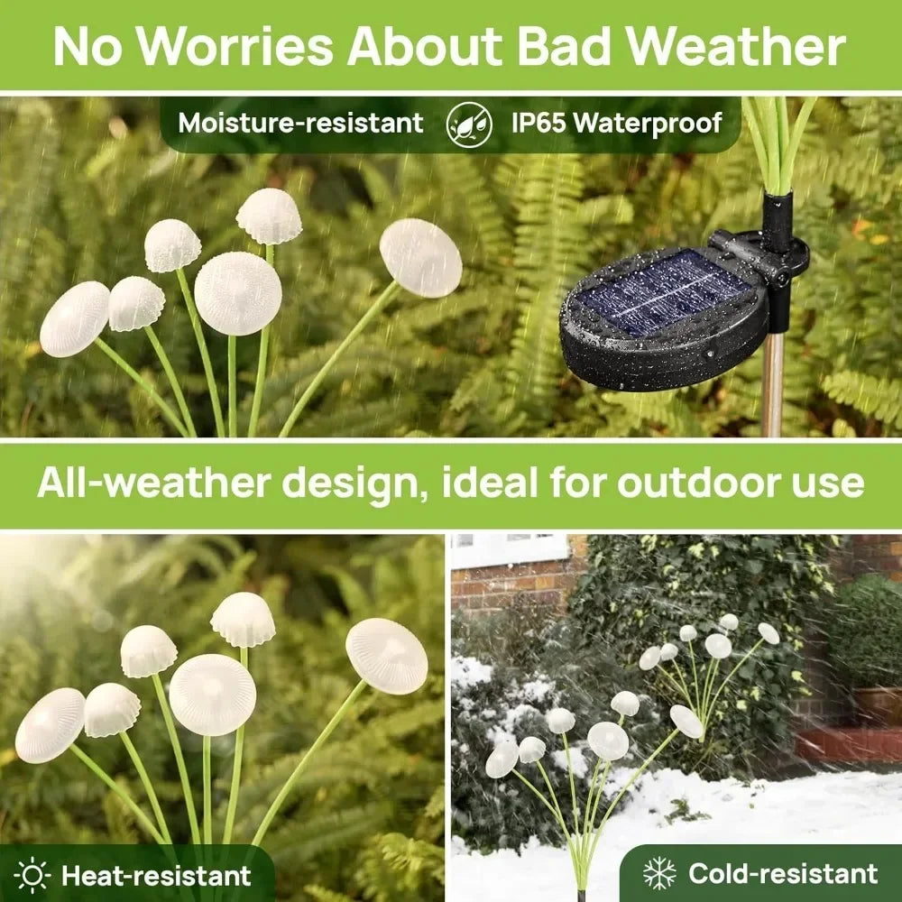 Solar 6LEDS Jellyfish Lights Mushroom Lights Solar Ground Plug Atmosphere Lights Garden Decoration Lights Lawn Lights Econic Blanks