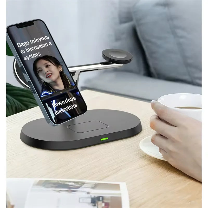 3 in 1 Magnetic Wireless Charger Stand for Magsafe iPhone 16/15/14/13/12 Apple Watch 8/7 & Airpods Pro Fast Charging Station Quick Pick Grocers