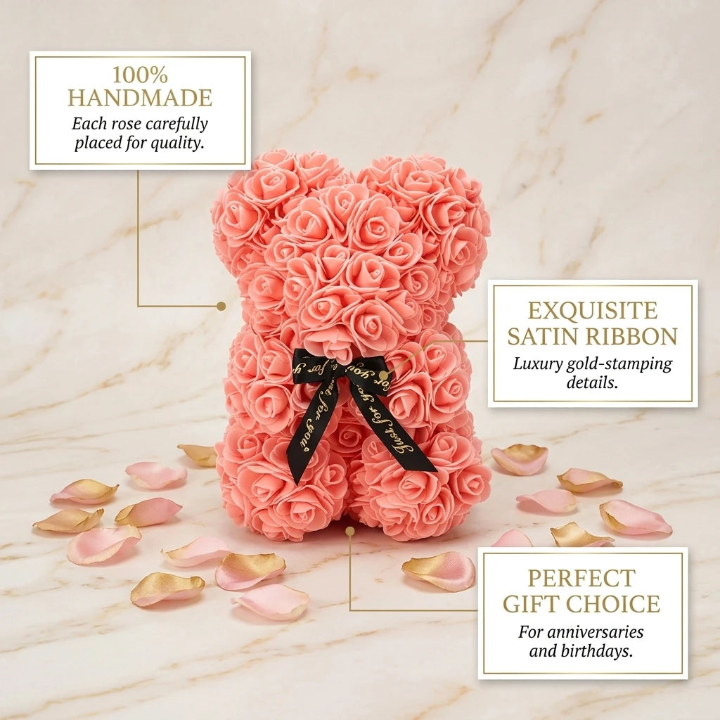 2026 Artificial Flower Eternal Rose Teddy Bear for 520 Mom Mother's Day Birthday Valentine's Day Anniversary Gifts & Decorations Quick Pick Grocers