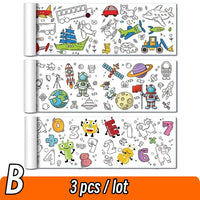 90cm Animal Canvas Children's Drawing Roll DIY Coloring Paper Roll Color Filling Graffiti Paper-cut Painting Educational School Quick Pick Grocers