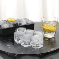 Ice Cube Tray Silicone Ice Ball Freezer Mold Square Ice Cube Maker with Lid 4/6/8 Grids for Whiskey Cocktail Coffee Accessories Quick Pick Grocers