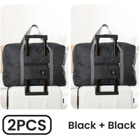 2 Pack Foldable Travel Duffel Bag for Airlines Carry on Bag Weekender Overnight Hospital Tote Bag Gym Duffel Bag Women Men Quick Pick Grocers