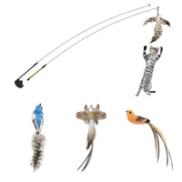 Simulation Bird Cat Toys Funny Interactive Peacock with Bell Cat Stick Toy for Kitten Playing Teaser Wand Toys Pet Cats Supplies Quick Pick Grocers