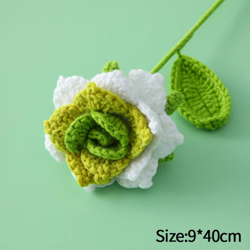 1pc Tulip Crochet Flowers Artificial Woven Flowers Handmade Tulipanes Wedding Gift for Guest Home Decoration Mother's Day Gift Quick Pick Grocers